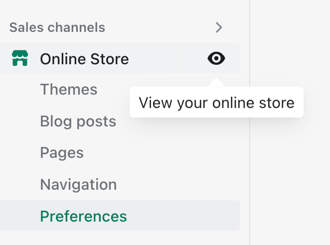 The online store navigation